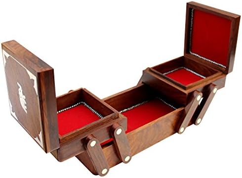 ITOS365 קופסת תכשיטים מעץ בעבודת יד/מארז/אחסון לנשים מארגן תכשיטים פריטי מתנה