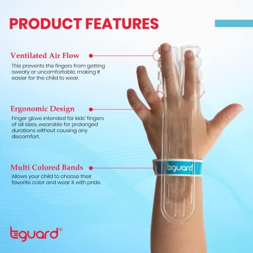 TGUARD AEROFINGER - שומר אצבעות להפסקת מציצת אצבעות ולקידום בריאות הפה - פיתרון יעיל לעצור תינוקות, פעוטות וילדים למציץ את אצבעותיהם,