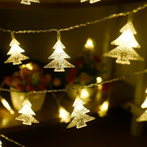 50 הוביל עמיד למים עץ חג המולד אורות עם מרחוק עבור מסיבת גן פטיו חצר בית מקורה חיצוני חג המולד דקור ב חם לבן