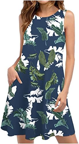 שמלות פרחים של נשים שמלות צוואר שמלות צוואר שמלות שותות מידי חוף ללא שרוולים בוהו הוואי שמלות טנק קמיות IG