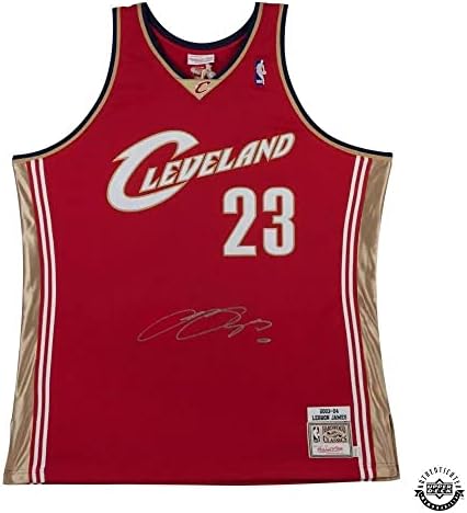 לברון ג'יימס חתימה 2003-04 קליבלנד קאבלירס יין אותנטי מיטשל ונס ג'רזי - הסיפון העליון - גופיות NBA עם חתימה
