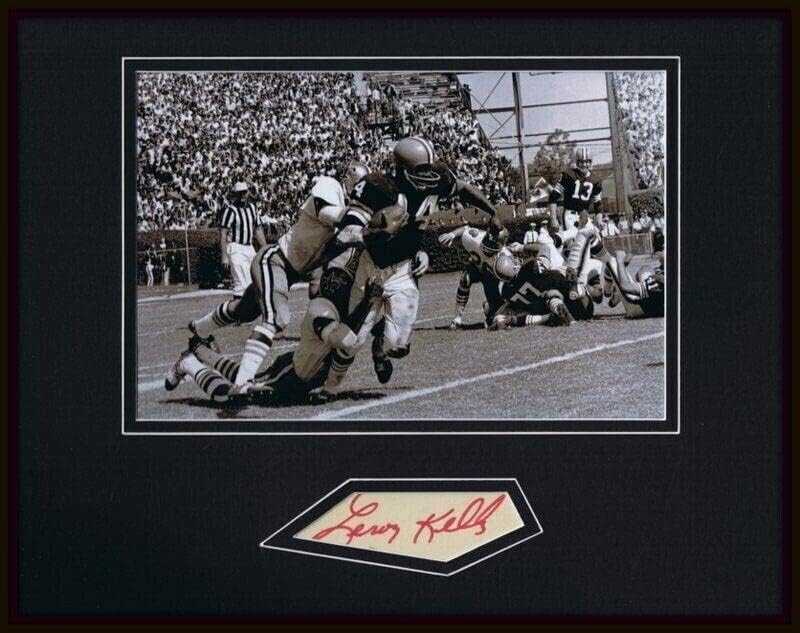LEROY KELLY חתום מסגר 11x14 תצוגת צילום JSA Browns - תמונות NFL עם חתימה