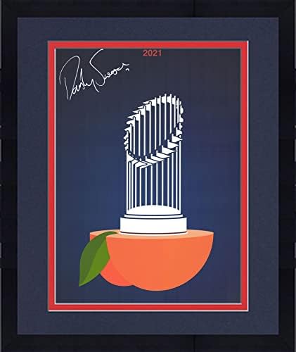 ממוסגר דנסבי סוונסון אטלנטה בראבס חתימה על חתימה של 11 x 14 אפרסק מינימליסטי מאת ש. פרסטון - מהדורה מוגבלת של 21 - תמונות MLB עם חתימה