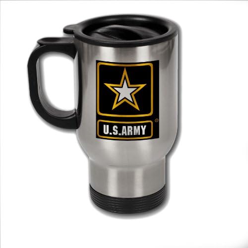 ExpressItbest ספל קפה נירוסטה עם לוגו של כוכב הצבא האמריקני