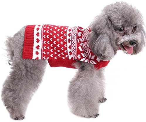 סוודרים של כלבים צוואר גולף גולף סוודר כלבים קטנים סרכי סרוג בגדים כלבים חמודים סוודר חיות מחמד חם עם דקור חוט חמוד, בגדים קלאסיים של