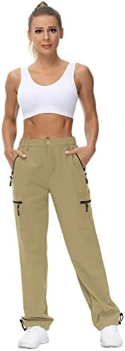 מכנסי מטען לנשים VVK מכנסי מטען קלים משקל קלים מכנסיים אתלטים חיצוניים קמפינג קמפינג מטפס על כיסי רוכסן גולף