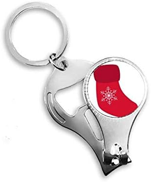 גרב פתית שלג לחג המולד פסטיבל אדום פסטיבל ניפר טבעת טבעת מפתח בקבוקי שרשרת פותחן