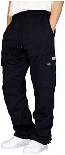 גברים מכנסי טרנינג קלים עם כיסים רופפים בכושר מחודד קלאסי מחודד מטען מכנסיים מכנסיים רצים מכנסי הליכה