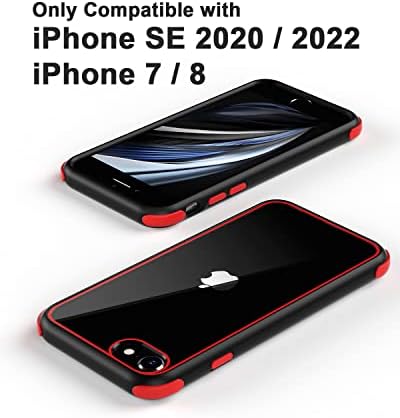 מארז Mobnano לאייפון SE 2022, iPhone SE 2020, מקרה שקוף ברור של קריסטל עם פגושים חסרי זעזועים מגן רב -צבעוני, מחשב קשה אחורי + מסגרת TPU