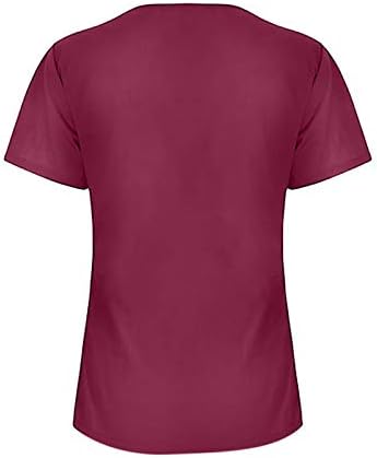 חולצות לנשים לקשור צבע קצר שרוול בתוספת גודל בציר חולצות קיץ כיכר צוואר לנשימה טרנדי מזדמן