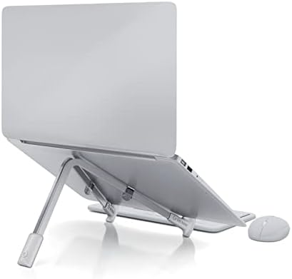 מעמד מחשב נייד אוקו, מחשב פלדה, מעלית מחשבים ניידים ארגונומיים לשולחן העבודה, מחזיק מתכת תואם למחשב מחברת 7 עד 15.6 אינץ ' - שחור