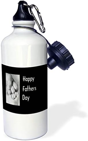 תמונת תצלום של תצלום של אגרוף ידני זעיר על שחור עם טקסט לבן - בקבוקי מים