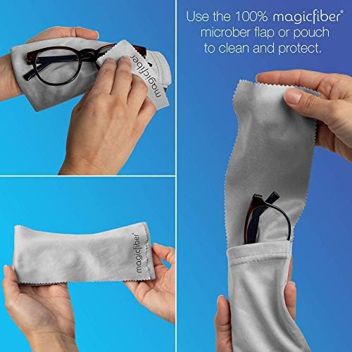 MagicFiber Microfiber משקפי משקפי חפיסה - 6 מטליות ניקוי חבילות + 4 מארז רך למשקפיים