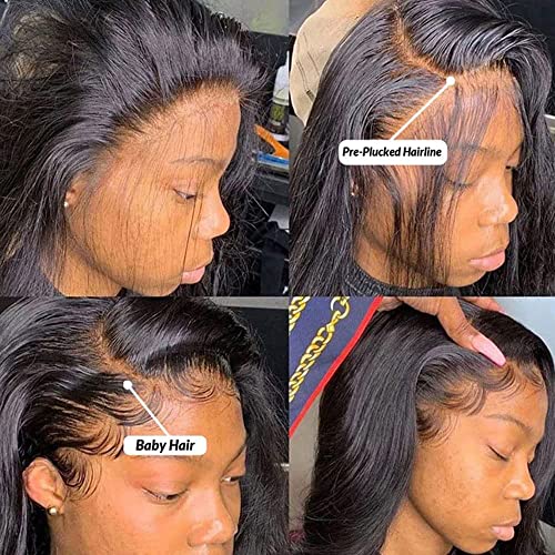 13 על 4 פאות תחרה מול גל גוף קטף מראש עם שיער תינוק לנשים שחורות 150 צפיפות 13 על 4 פאות תחרה פרונטאלית שיער טבעי ללא דבק שיער ברזילאי