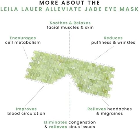Yotfieot leilalauer הקלה על מסיכת עיניים של JADE - טבעי לשימוש חוזר של Leila lauer הקלה על מסיכת עיניים ירקן - מסיכת עיניים ירק ירוקה