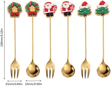 זר חג המולד זרול נירוסטה כלי שולחן מזלג סוג שולחן כלי אוכל אוכלים כף כף זהב בכירים אופנה לבכירים לשולחנות קצה