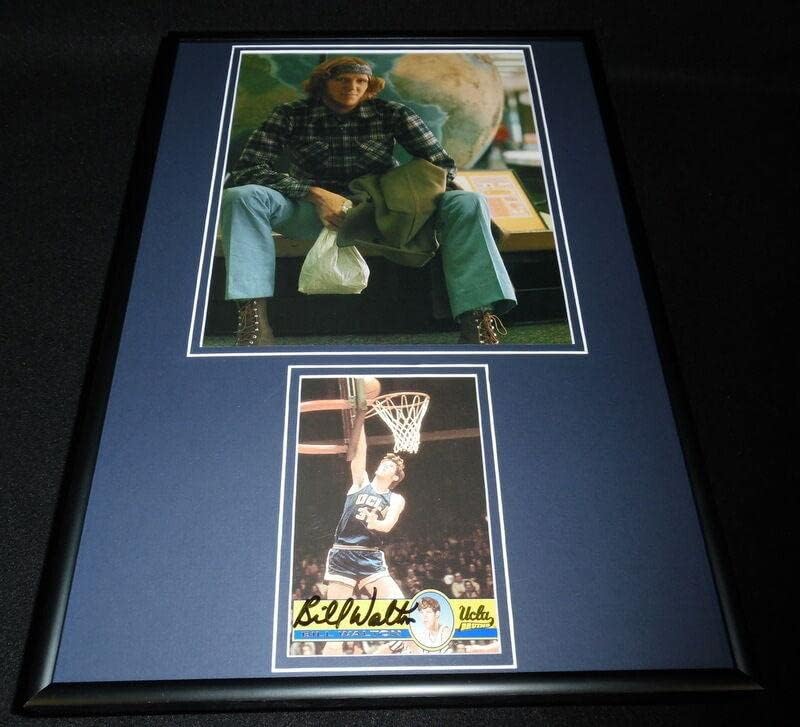 ביל וולטון חתום מסגר 12x18 תצוגת צילום JSA UCLA Blazers Celtics - תמונות NBA עם חתימה