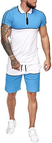 תלבושות של לולשו 2 חלקים תלבושות לגברים בקיץ הקיץ צבע צבע מכנסי שרוול קצר ספורט סט ספורט דק