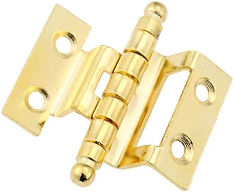 CFSNCM 2 יחידות ריהוט זהב צירים דקורטיביים ארון דלתות דלת מזוודות ציר 8 חורים תפאורה לתיבת תכשיטים מעץ וינטג '40 ממ