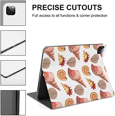 SEASHELL ו- CONCH SEALIFE IPAD CASE עם Slot Slot Book Style Style Cover Cover Cover Lober עבור iPad Pro 2020/2020/2020 Air 4/Pro 2021