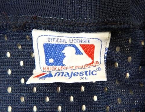 1983-90 מלאכים בקליפורניה משחק ריק הונפק תרגול חבטות כחול ג'רזי XL 878 - משחק משומש גופיות MLB