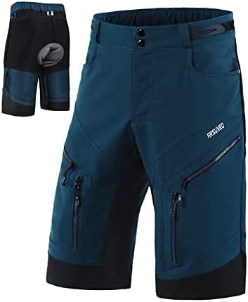 Arsuxeo מכנסיים קצרים מרופדים MTB לגברים המנכבים במכנסיים קצרים של אופני הרים עם כרית נשלפת