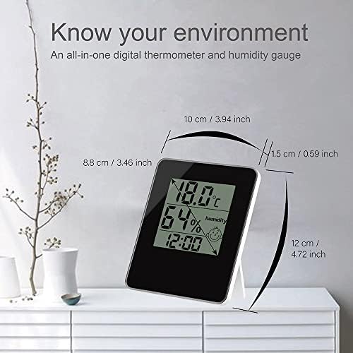 שעון שולחן N/A עם לחות טמפרטורה מדחום חדר מקורה מדחום דיגיטלי היגרומטר מד אלקטרוני