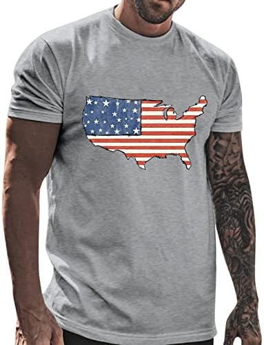 XXBR יום העצמאות לגברים יום שרוול קצר חולצות, גברים 4 ביולי דגל אמריקאי צמרות חולצת טריקו מודפסת מזדמנת