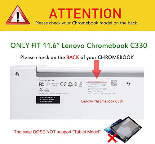 מארז שרוול פינטי ל -11.6 Lenovo Chromebook Flex 3 / Lenovo Chromebook C330 - פרימיום PU עור PU מגן עטיפת ספר עטיפה, שחור