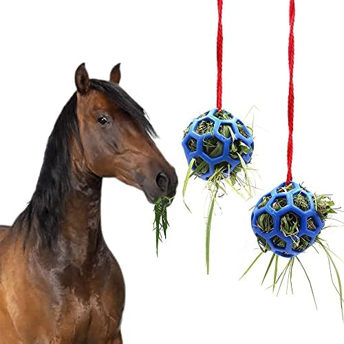 2 יחידות סוס לטפל כדור חציר מזין צעצוע כדור תליית האכלת צעצוע עבור סוס עיזים כבשים