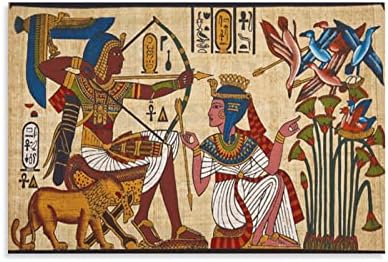 מצרים העתיקה מצרית פרעה ציור קיר אמנות קיר פוסטר בד קיר אמנות הדפסים לדקור קיר תפאורה לחדר עיצוב חדר שינה מתנות 08x12 אינץ