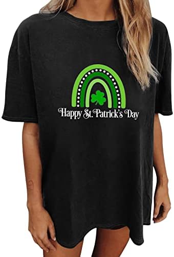 2023 יום פטריק הקדוש חולצות לנשים מתגנדר מזדמן קצר שרוול גמדים הדפסת טוניקת חמוד ירוק טוניקת חולצה חולצות