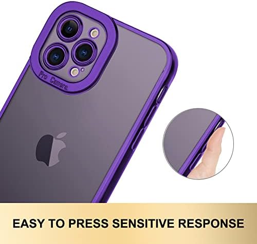 Bonoma תואם למקרה iPhone 14 Pro Max, ציפוי ברור פגוש מכסה TPU רך עם כיסוי מגן אטום למצלמה לאייפון 14 Pro Max, Purple