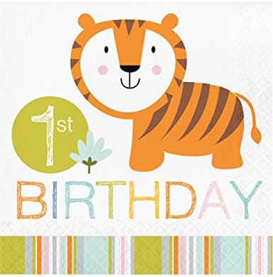 המרה יצירתית של האפי ג'ונגל יום הולדת 1 יום הולדת יום הולדת מפיות, 6.5 x 6.5, רב צבעוני