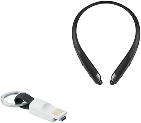 כבל גלי תיבה תואם לטון LG פלטינה+ - מטען מחזיק מקשים של מיקרו USB, כבל מיקרו USB של טבעת מפתח עבור LG צליל פלטינה+ - סילון שחור