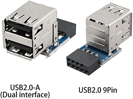 לוח האם מחשב DGHAOP USB2.0 9PIN/10 סיביות עד כפול 2 יציאה USB לוח האם מתאם שכבה כפול סוג למחשב